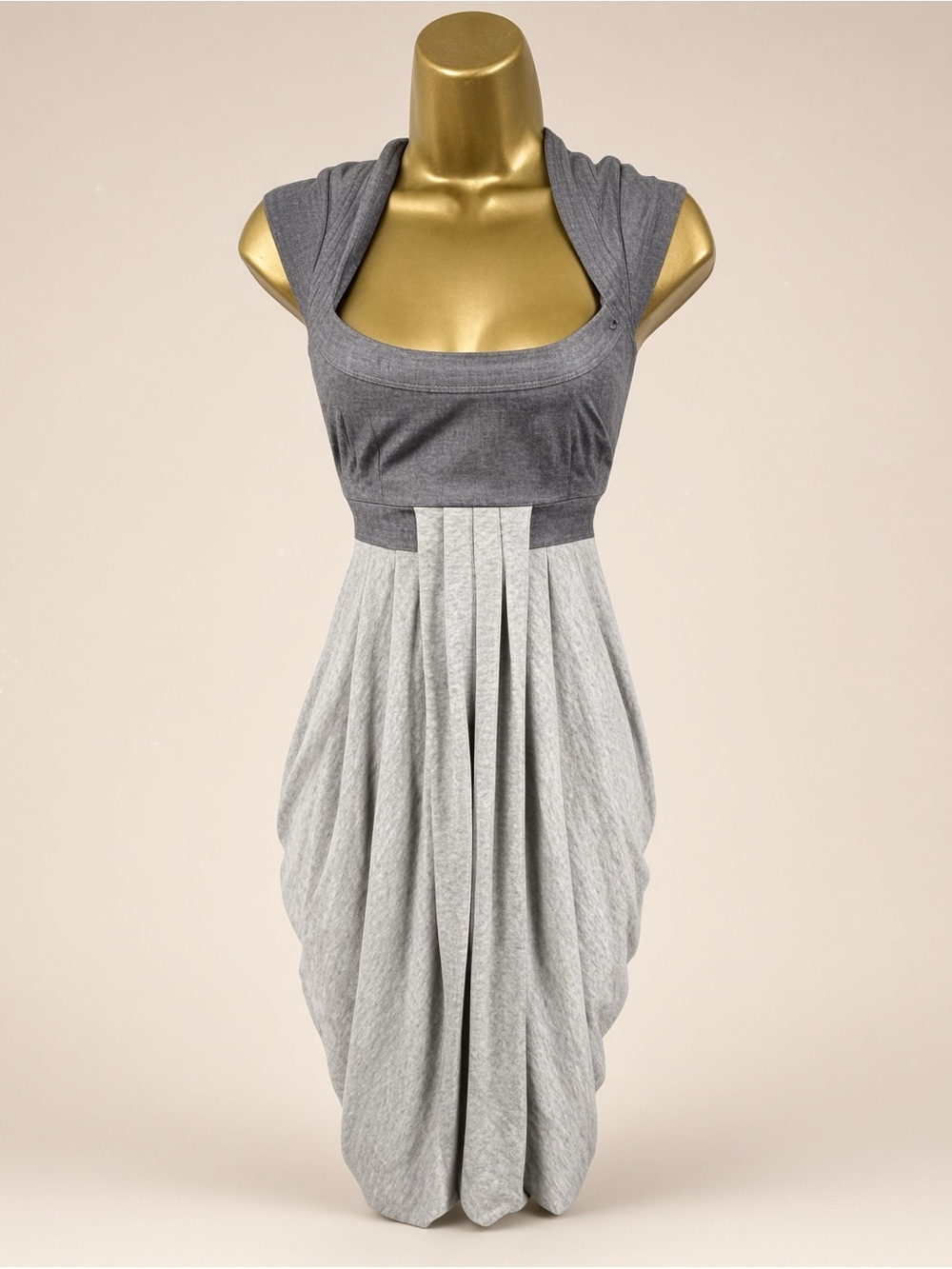 Karen Millen Two-Tone Grey Pleated Midi Dress